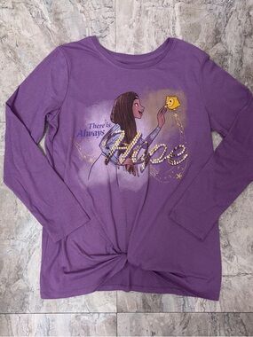 Disney Wish | Purple Long-Sleeve Graphic Tee with Gold Accent